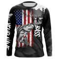 American Flag Bass Fishing Custom long sleeve performance Fishing, Bass fishing NQS8980