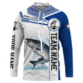 Chinook salmon fishing Customize name and team name tournament long sleeves fishing| Blue NQS2658