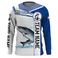 Chinook salmon fishing Customize name and team name tournament long sleeves fishing| Blue NQS2658