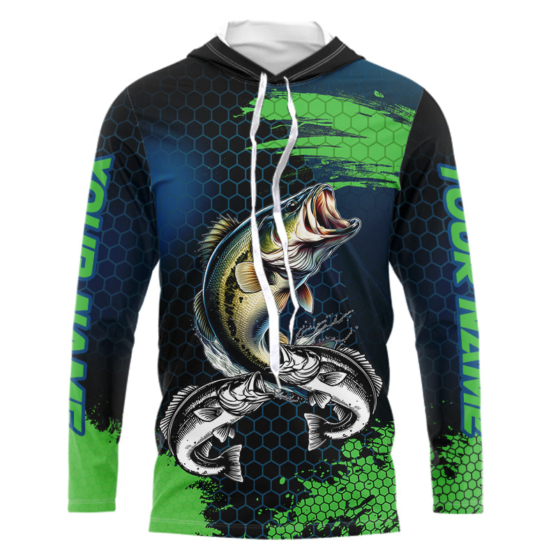 Blue and Green Camo Largemouth Bass fishing custom Bass fishing, personalized fishing gifts NQS9218