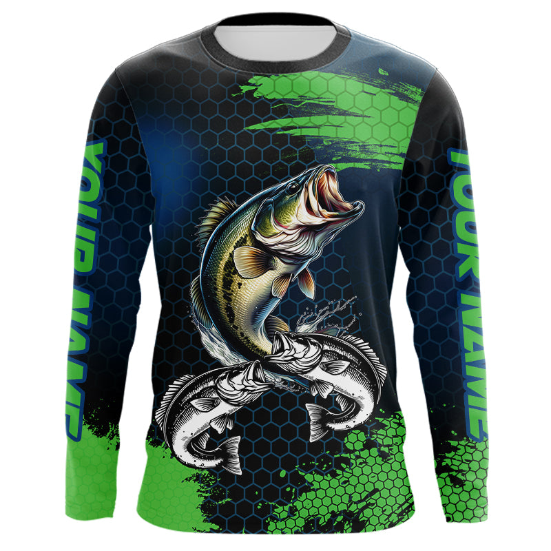 Blue and Green Camo Largemouth Bass fishing custom Bass fishing, personalized fishing gifts NQS9218
