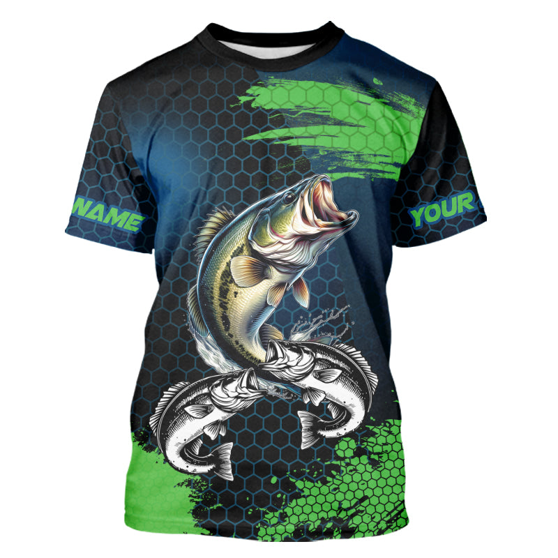 Blue and Green Camo Largemouth Bass fishing custom Bass fishing, personalized fishing gifts NQS9218
