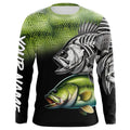 Bass Reaper Skeleton Green scales Custom Long Sleeve Fishing, Personalized Fishing Gifts NQS9572