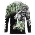 Crappie Reaper Skeleton Green scales Custom Long Sleeve Fishing, Personalized Fishing Gifts NQS9573