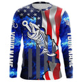 American flag fishing Fish hook skull reaper blue Custom Name sun protection fishing NQS3492