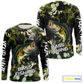 Green Camo Largemouth Bass fishing sun custom name fishing long sleeve uv protection