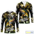 Yellow Camo Walleye fishing sun custom name fishing long sleeve uv protection