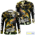 Yellow Camo Walleye fishing sun custom name fishing long sleeve uv protection