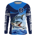 Great barracuda fishing blue sea underwater ocean Custom Name performance long sleeve fishing NQS3779