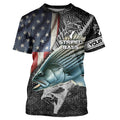 Striped bass fishing Custom American flag patriotic Performance UV protection fishing NQS1692