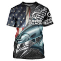 Chinook salmon fishing American flag patriotic fishing Performance Customize NQS1693