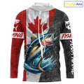Canadian Flag Tuna Fishing Custom long sleeve performance Fishing, Tuna Fishing NQS9967