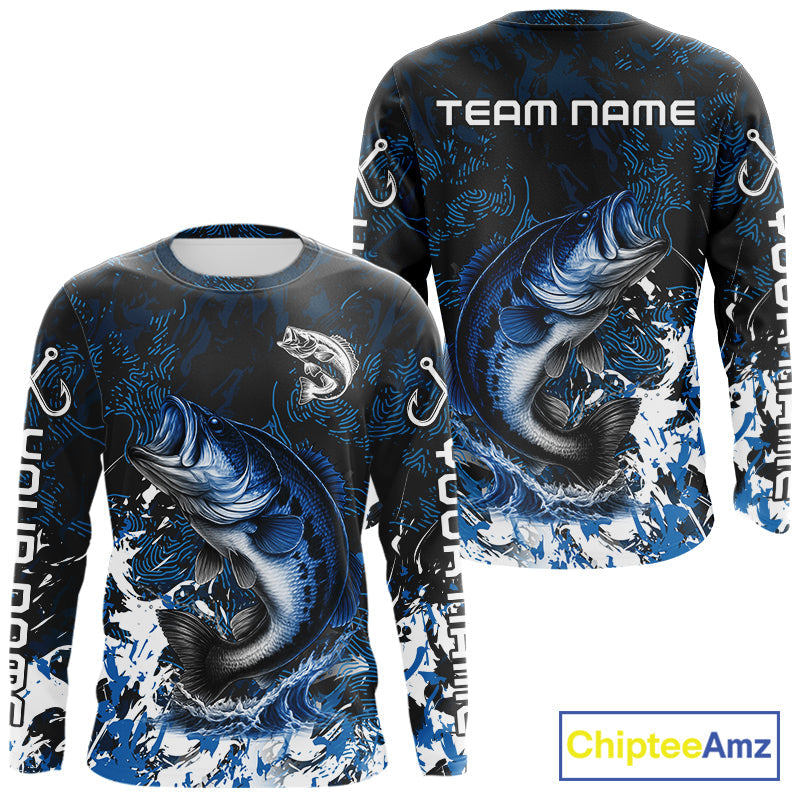 Blue Camo Largemouth Bass fishing Custom sun protection Bass fishing, Bass fishing team NQS9994