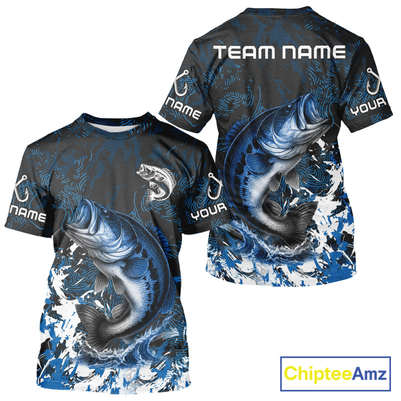 Blue Camo Largemouth Bass fishing Custom sun protection Bass fishing, Bass fishing team NQS9994