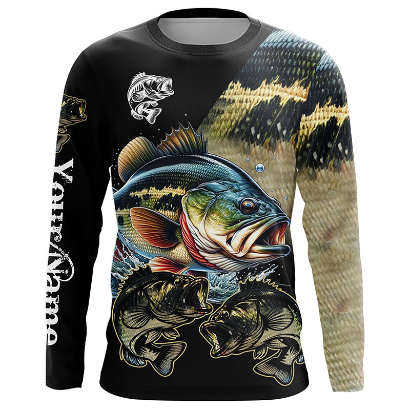 Largemouth Bass Fishing Scale Customize Name All Over Printed Personalized Fishing Gift NQS230