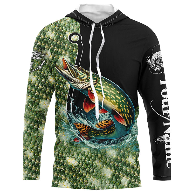 Northern Pike Fishing Scale Customize Name sun protection Fishing, Personalized Fishing Gifts NQS232