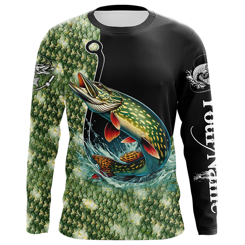 Northern Pike Fishing Scale Customize Name sun protection Fishing, Personalized Fishing Gifts NQS232