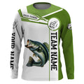 Largemouth Bass fishing clothes green Custom fishing, Long sleeve fishing with hood NQS3084
