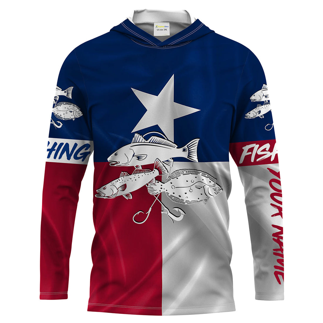 Redfish trout flounder Texas fishing Custom name fishing NQS1479
