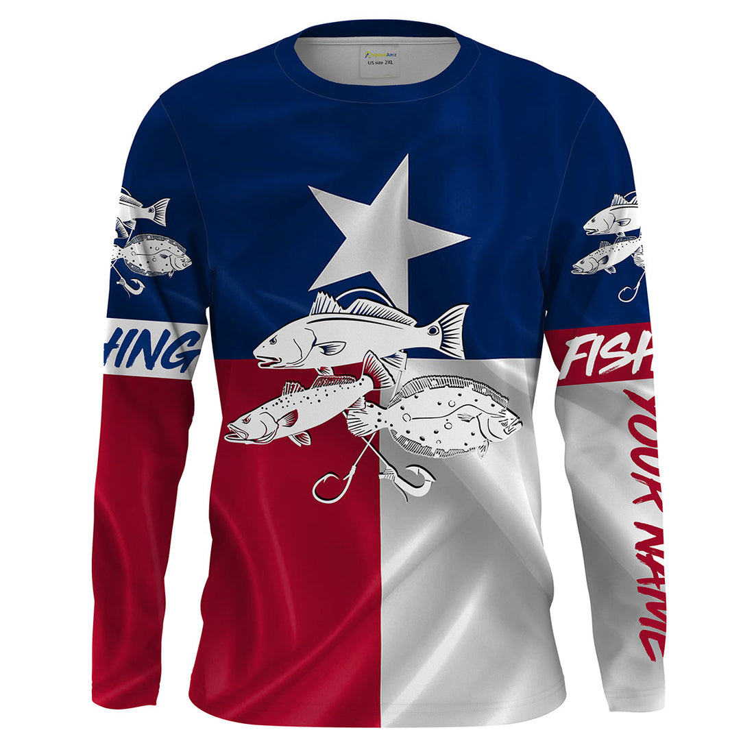 Redfish trout flounder Texas fishing Custom name fishing NQS1479
