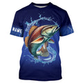 Redfish Puppy Drum Fishing blue lightning Customized Name Long sleeve Fishing NQS301