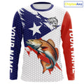 Red, White and Blue Texas Flag Redfish Fishing custom Redfish long sleeves performance fishing