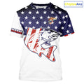Red, White and Blue American Flag Redfish Fishing custom patriotic Redfish performance fishing
