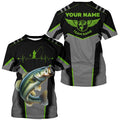 Personalized Black Bass Fishing, Team Bass Fishing Long Sleeve tournament | Green NQS6190