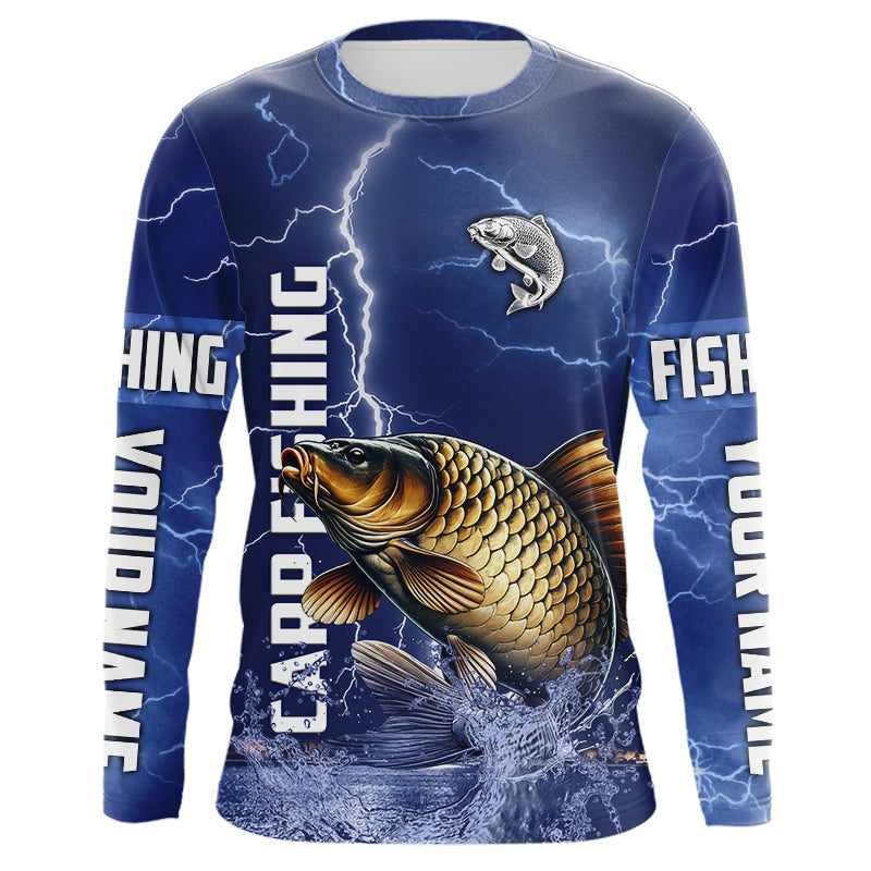Carp Fishing blue lightning custom performance Long Sleeve tournament fishing NQS9235