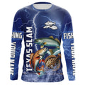 Texas Slam Fishing blue lightning custom performance Long Sleeve tournament fishing NQS9236