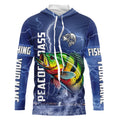 Peacock Bass Fishing blue lightning custom performance Long Sleeve tournament fishing NQS9237