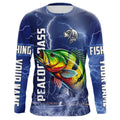 Peacock Bass Fishing blue lightning custom performance Long Sleeve tournament fishing NQS9237