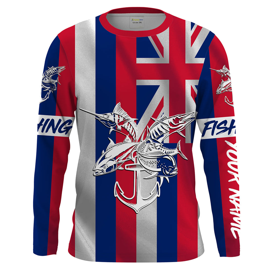 HI Fishing Grand slam custom fishing Hawaiian Flag marlin, tuna, mahi mahi, wahoo NQS1481