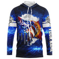 Florida Bass Fishing US blue galaxy Custom Performance Long Sleeve fishing NQS3128