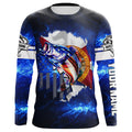 Florida Bass Fishing US blue galaxy Custom Performance Long Sleeve fishing NQS3128