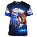 Florida Bass Fishing US blue galaxy Custom Performance Long Sleeve fishing NQS3128