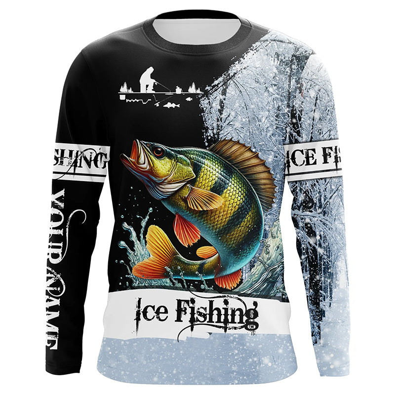 Yellow Perch Ice Fishing custom name 3D All Over Printed For Fisherman NQS302