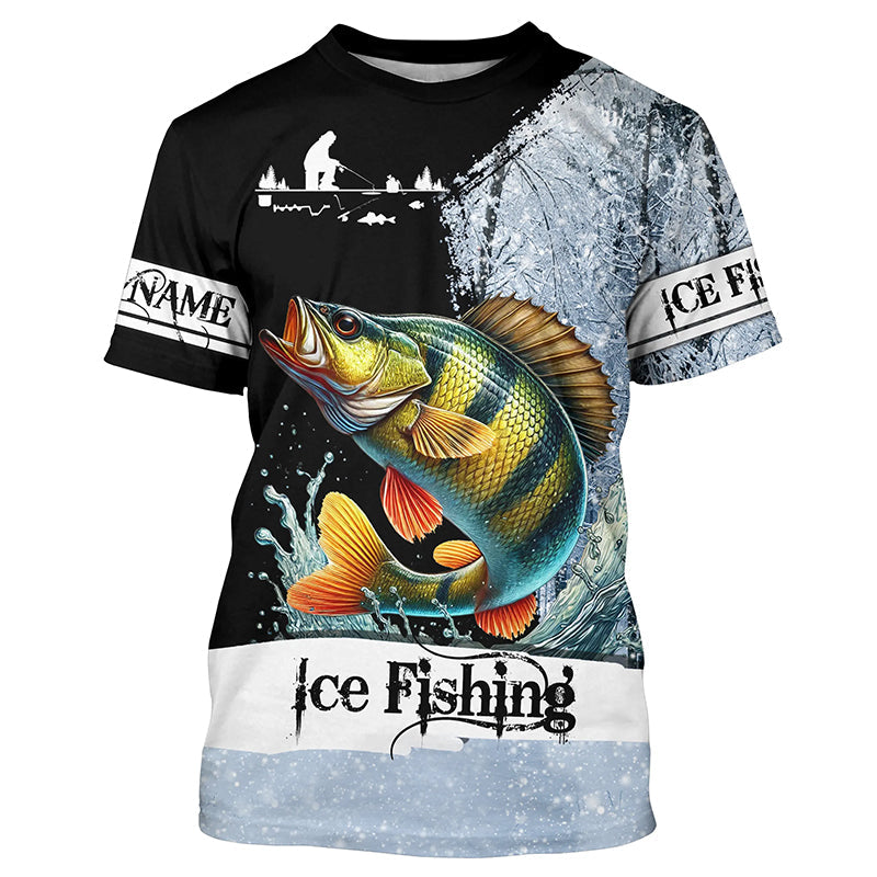 Yellow Perch Ice Fishing custom name 3D All Over Printed For Fisherman NQS302