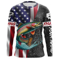 American Flag Rainbow trout Fishing Custom long sleeve performance Fishing, Trout Fishing NQS7884
