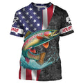 American Flag Rainbow trout Fishing Custom long sleeve performance Fishing, Trout Fishing NQS7884