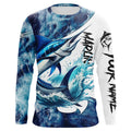 Marlin Fishing blue ocean sea wave camo Custom long sleeve performance fishing NQS7887