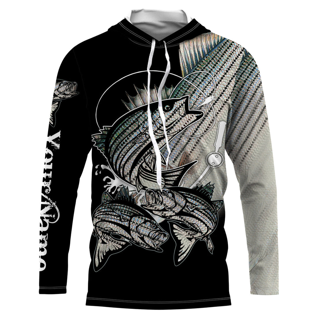 Striped bass fishing scales Customize Name UV protection striper fishing, fishing gifts NQS3648