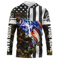 Bass Fishing 3D American Flag Patriot camo Customize name Long Sleeve UV Protection Fishing NQS1761