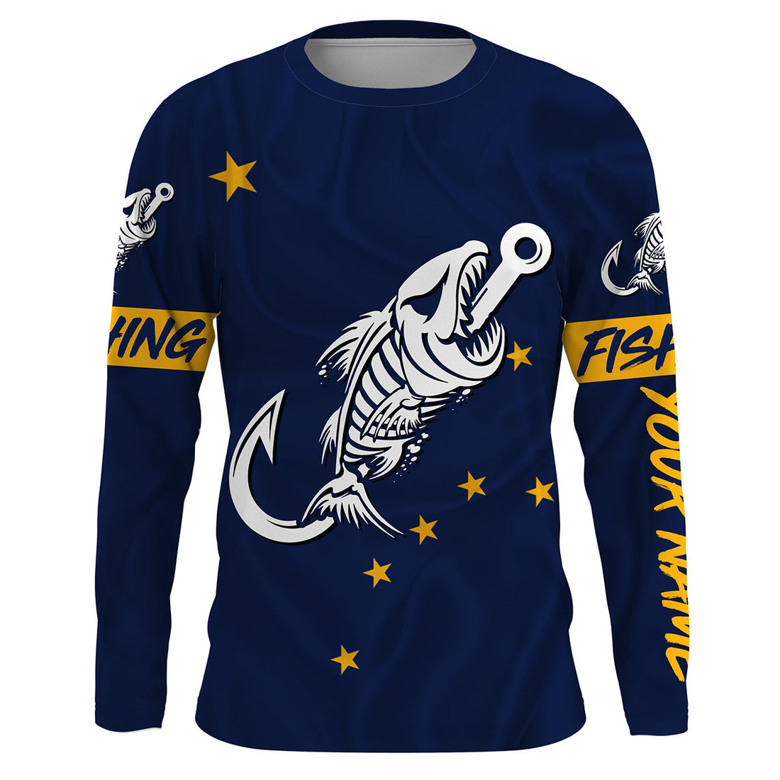 AK Fishing Custom Alaska Flag Fish hook skull Custom sun protection fishing, women NQS3344