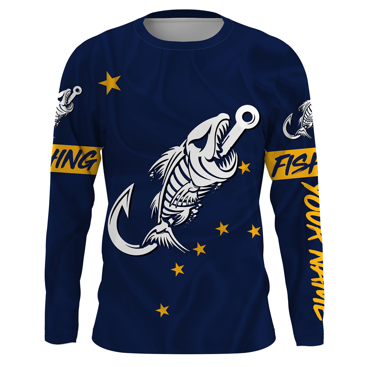 AK Fishing Custom Alaska Flag Fish hook skull Custom sun protection fishing, women NQS3344
