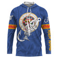 MN Fishing Custom Minnesota Flag Fish hook skull Custom sun protection fishing, women NQS3350