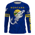 MT Fishing Custom Montana Flag Fish hook skull Custom sun protection fishing, women NQS3351
