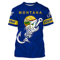 MT Fishing Custom Montana Flag Fish hook skull Custom sun protection fishing, women NQS3351