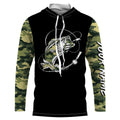 Bass Fishing tattoo green camo Custom Long Sleeve performance Fishing, personalized Bass Fishing NQS2408