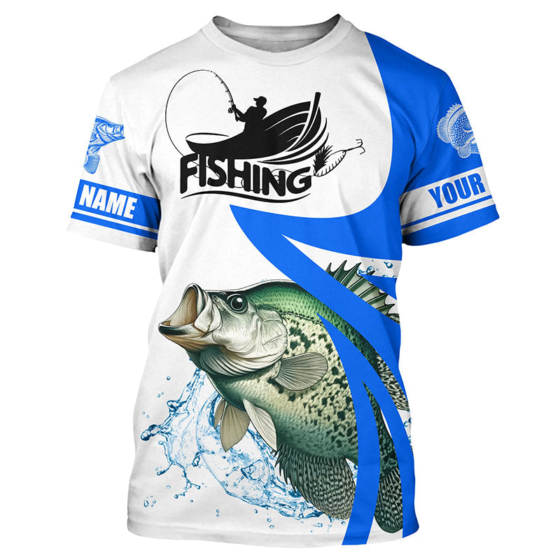 Crappie fishing Custom Name sun protection long sleeve fishing, Crappie fishing | Blue NQS5032